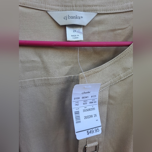 CJ Banks 20/22 Open Front Buckle Blazer NEW - Picture 2 of 6